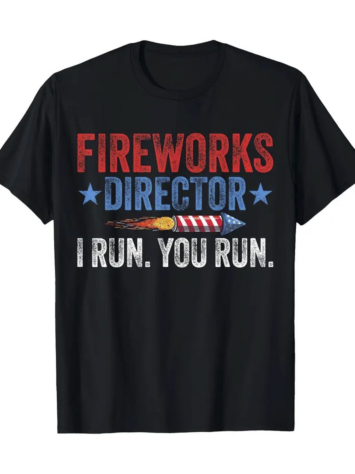 Men's Patriotic Fireworks Director Graphic T-Shirt - Men's Patriotic Fireworks Director Graphic T-Shirt -